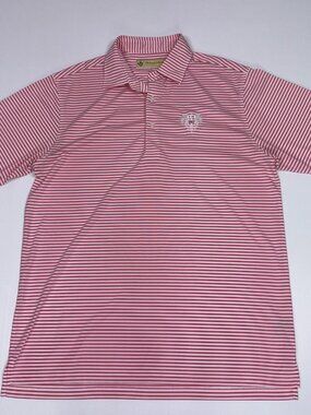 DONALD ROSS striped short-sleeved polo shirt medium